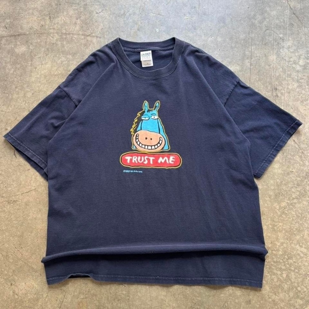 Vintage 00's Horse Comic Trust Me Shirt Size XL